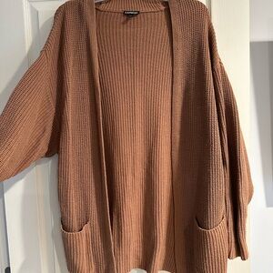 Express Women's Brown Cardigan Sweater